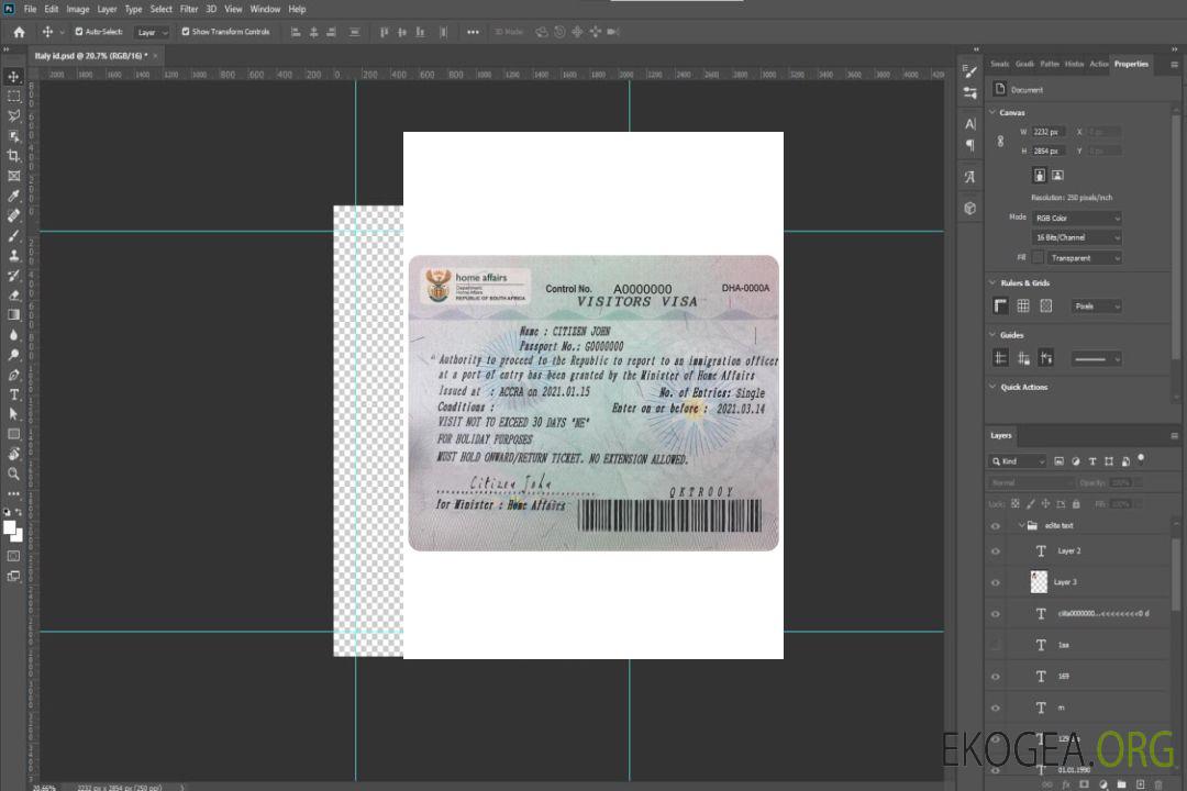 Visa Afrique du Sud template Visa Afrique du Sud template